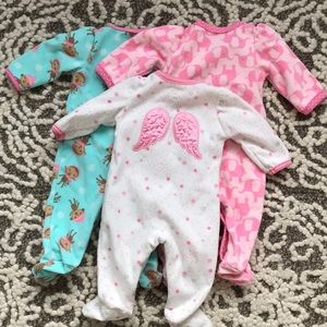 Carter's One Pieces - 3 bundle of 3 mo fleece button up onesies Carter's One Pieces - 3 bundle of 3 mo fleece button up onesies
